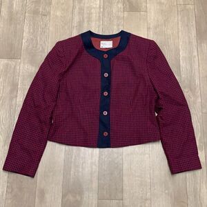 Womens Vintage Miss Pendleton 100% Virgin‎ Wool Crop Blazer Jacket